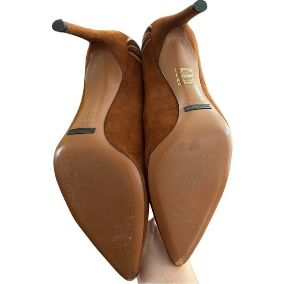 Dolce & Gabbana Vintage Suede Patchwork Fall Brown Pumps Heels - Picture 5 of 10